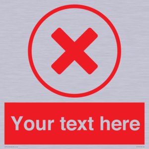 Custom red background, red cross in circle sign